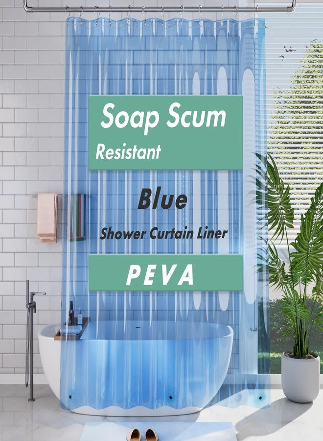 AmazerBath Extra Long Shower Curtain Liner, Clear Blue Shower Liner 84 Inches Long, 72x84 Plastic Shower Curtain Liners, Cute Tall Shower Liner, PEVA Bathroom Shower Curtain Liners & 3 Magnets - Image 1