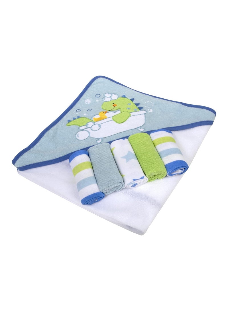 Baby Essentials Baby Hooded Towel And Washcloth Set For Infants, Boys And Girls 6 -12 Months (Refreshed Rex) - Image 3