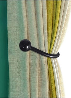 Y&D Curtain Holdback, 2pcs Wall Mounted Drapery Tiebacks with Screws, Heavy Duty Metal Decorative Window Holder Hook Black  - Image 4