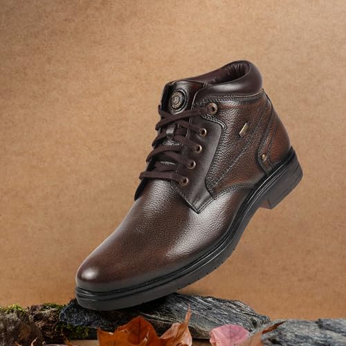 Mochi Men's Brown Leather Lace-Up Ankle Boots UK/10 EU/44 (71-370) - Image 2
