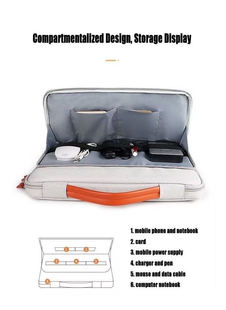 Arabest - 13.3 Inch Laptop Sleeve Case Protective Bag Notebook Carrying Case Handbag Waterproof Computer Bag Cover with Handle for MacBook Air/MacBook Pro 13(Grey) - Image 1