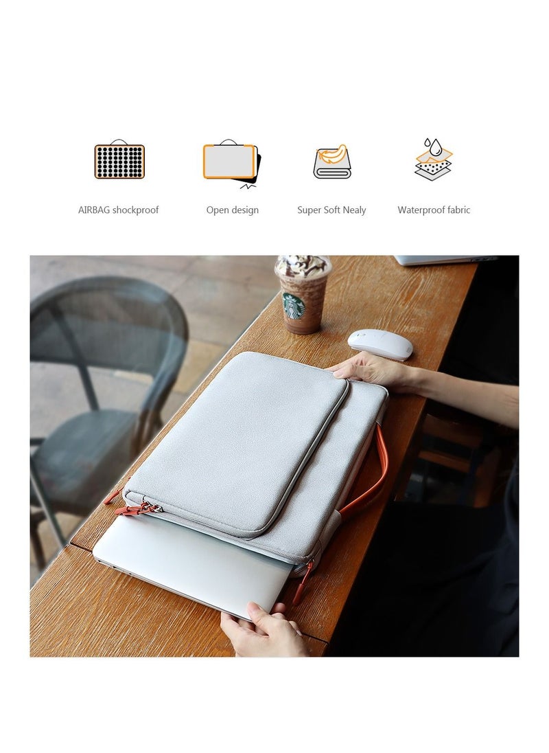 Arabest - 13.3 Inch Laptop Sleeve Case Protective Bag Notebook Carrying Case Handbag Waterproof Computer Bag Cover with Handle for MacBook Air/MacBook Pro 13(Grey) - Image 1