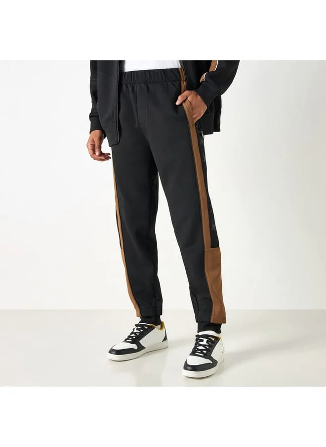 Kappa Kappa Logo Print Panelled Track Pants with Elasticated Waistband