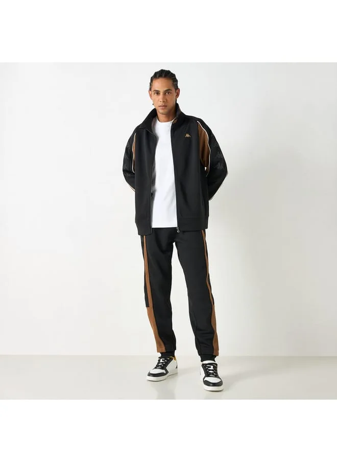 Kappa Kappa Logo Print Panelled Track Pants with Elasticated Waistband