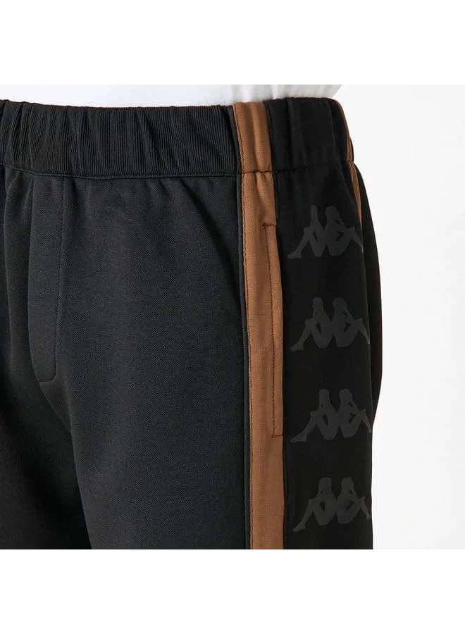 Kappa Kappa Logo Print Panelled Track Pants with Elasticated Waistband