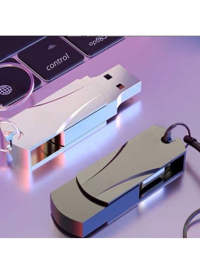 Free Engraving High-speed Usb Flash Drive 32gb Mobile Computer Universal Business Large Capacity Customized-Color:small Fat Three Generation Black-Capacity:128GB - Image 3