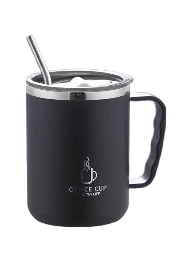 Pinyu 304 Stainless Steel Water Cup, Mug, Coffee Cup, Home Use With Lid, Includes Straw, Men'S Office Drinking Cup, Black - Image 3