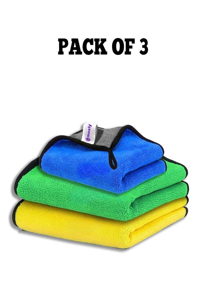 moxly Ultra-Soft Microfiber Baby Cloth Set (Pack of 3) (40x40 cm- 2 Pcs) & (40x60 cm-1 Pc) 600 GSM – Gentle & Absorbent for Newborns & Toddlers - Image 3
