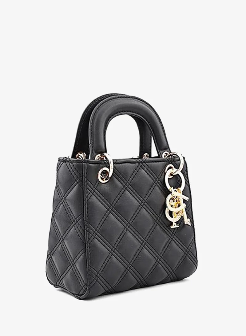 Cuple Black Tween Girls Quilted Top Handle Bag for Women | Best Price UAE