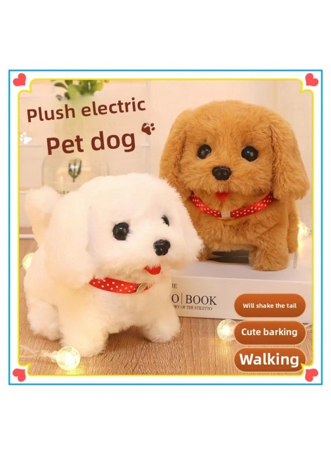 Children's Toy Dog Can Walk Called Baby Electric Plush Puppy Adorable Boys And Girls-Color:Collar Teddy-Specifications:Ordinary Battery + Traction Rope + Bell [25% Of People Choose]  - Image 2