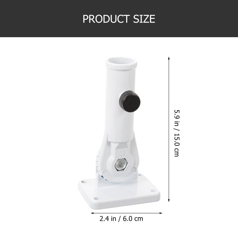 2pcs White Aluminum Alloy Wall Mounted Flag Pole Bracket for Outdoor Garden - Image 3