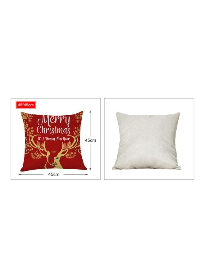NIBEMINENT Printed Cushion Cover Red/White/Gold 18x18inch - Image 2