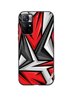 VR CREATIVE Protective Case Cover For Xiaomi Redmi Note 11T 5G Texture Sports Racing Style Red Color Design Multicolour  - Image 1