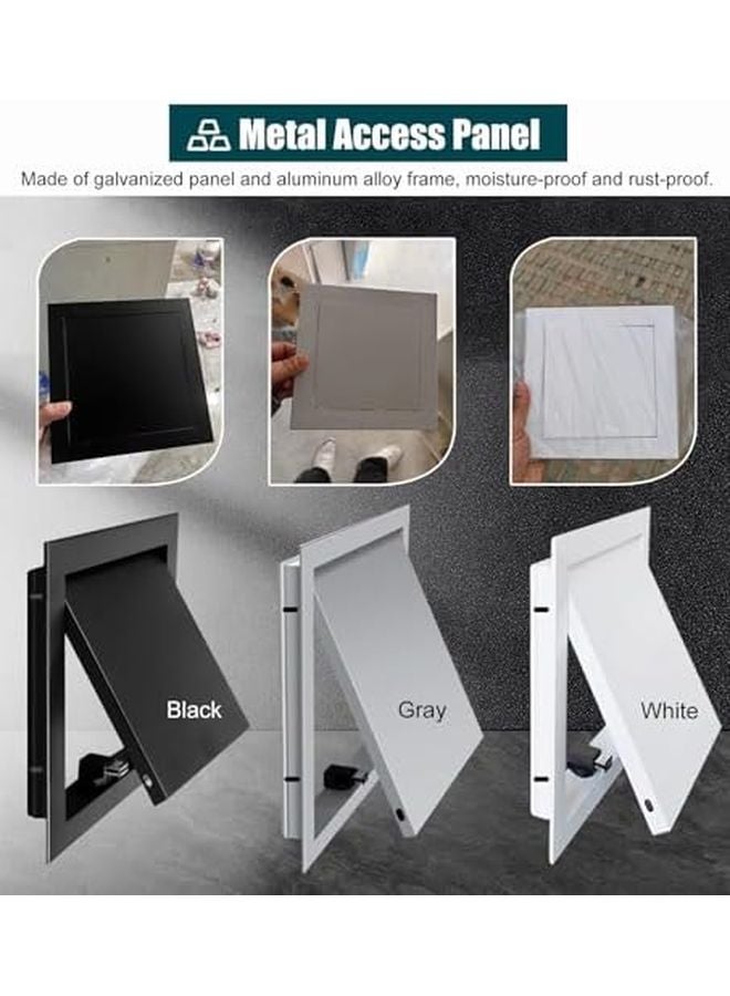 لوحة الوصول للجدار الجاف أسود 10 × 24 بوصة باب معدني مثبت بشكل محاذي للسباكة - Image 5