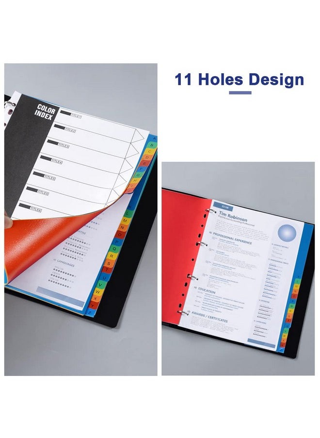 FOME - Er Dividers, Fome 2 Pack Multicolor Binder Tab Dividers For 3 Ring Binder Or Notebook Dividers, 11 Hole A4 Punch Plastic Index Divider With 26 Tab For 2/3/4/11 Ring Binders, Letter A-Z Dividers - Image 1