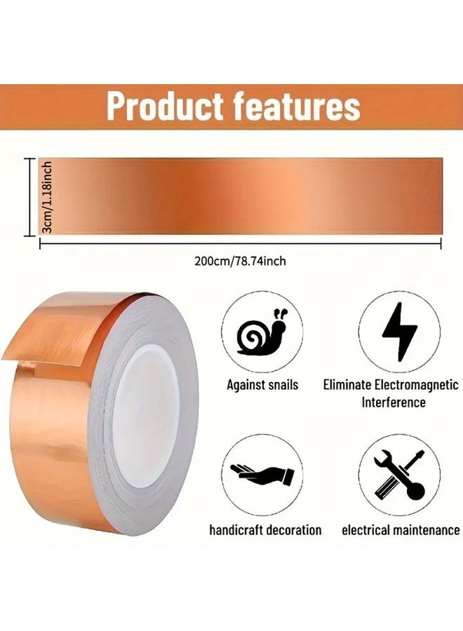 3 cm x 20 m Heavy Duty Copper Foil Anti Snail Tape Repels Slugs Caterpillars - Image 4