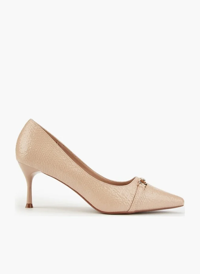Flora Bella Textured Slip-On Pumps With Stiletto Heels