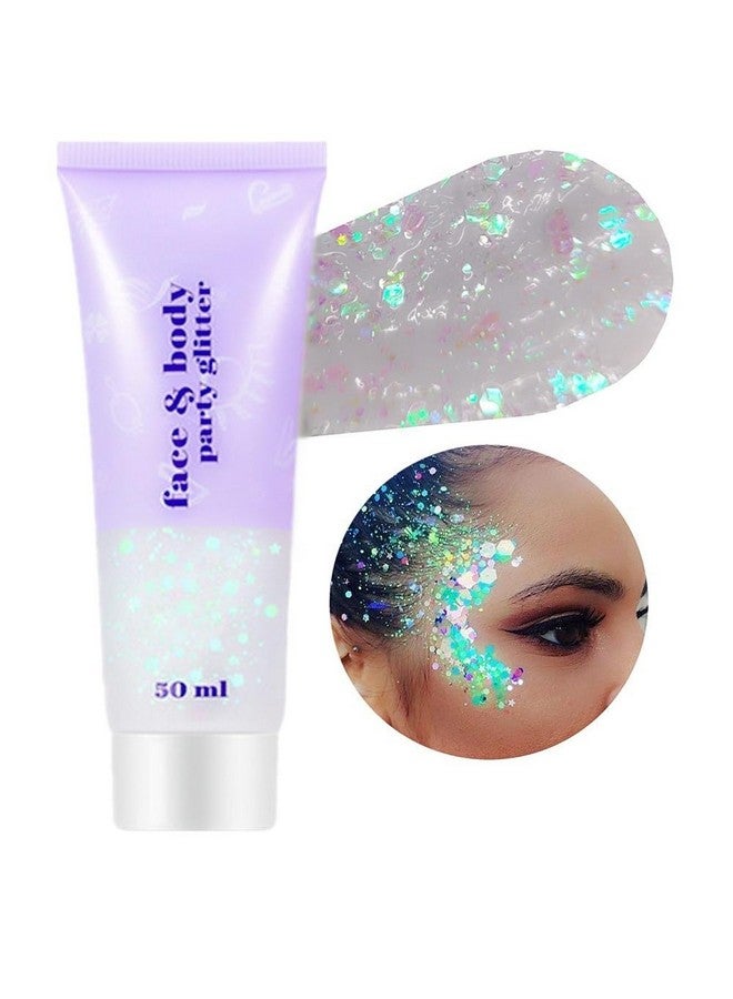Go Ho Clear White Body Glitterfairy Makeup Face Glittermermaid Glitter Face Paintholographic Chunky Glitter Sequins For Lipnailseyeshadow And Hairfestival Rave Accessories - Image 1