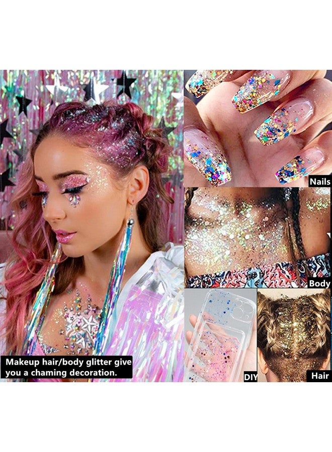 Go Ho Clear White Body Glitterfairy Makeup Face Glittermermaid Glitter Face Paintholographic Chunky Glitter Sequins For Lipnailseyeshadow And Hairfestival Rave Accessories - Image 4
