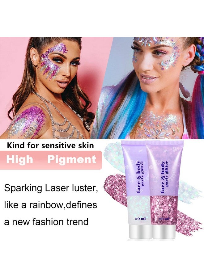 Go Ho Clear White Body Glitterfairy Makeup Face Glittermermaid Glitter Face Paintholographic Chunky Glitter Sequins For Lipnailseyeshadow And Hairfestival Rave Accessories - Image 5