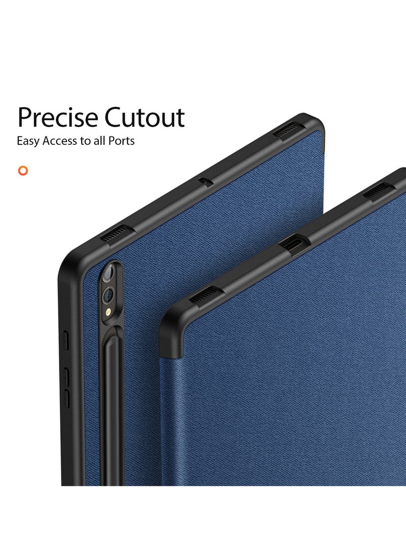 دوكس دوتشيز حافظة سامسونج تاب S9 بلس (X810/X816B) حافظة جلدية ذكية قابلة للطي مع حامل قلم رصاص وغطاء السكون التلقائي - Image 5