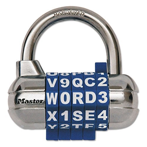 Master Lock, 1534D, Password Plus Combination Lock, Hardened Steel Shackle, 2 1/2 inch Wide, Silver, Assorted Color Wheels - Image 4