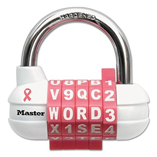 Master Lock, 1534D, Password Plus Combination Lock, Hardened Steel Shackle, 2 1/2 inch Wide, Silver, Assorted Color Wheels - Image 5