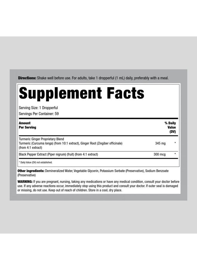 Piping Rock Liquid Turmeric And Ginger Supplement ; 2 Fl Oz ; With Black Pepper Extract ; Proprietary Blend ; Vegan Nongmo Gluten Free  - Image 3