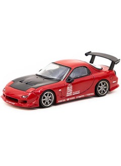 Tarmac Works RX-7 FD3S Vertex RHD (Right Hand Drive) Red with Black Hood Global64 Series 1/64 Diecast Model Car T64G-022-RE