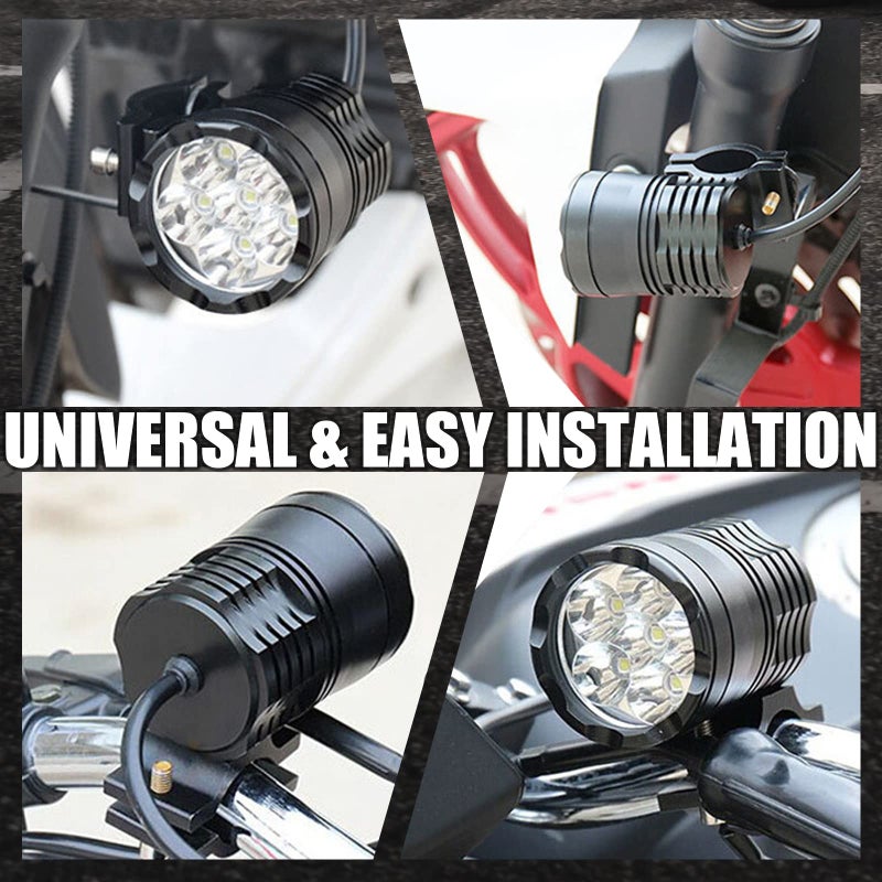 PAKRYS Motorcycle Driving Lights 12-60V 40W 3600LM LED Fog Lights for ATV UTV Bike Car Truck Boat Forklift Waterproof LED Spotlights with 6 Light Beads High Low Strobe Beam Switch Universal (Black 2) - Image 5