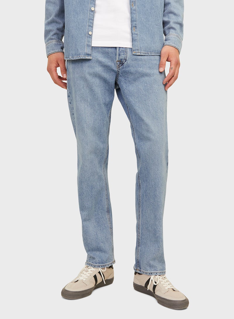 JACK & JONES Jjichris Jjclassic Light Wash Straight Fit Jeans  - Image 1