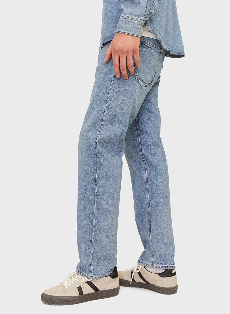 JACK & JONES Jjichris Jjclassic Light Wash Straight Fit Jeans  - Image 3