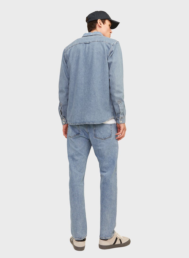 JACK & JONES Jjichris Jjclassic Light Wash Straight Fit Jeans  - Image 2