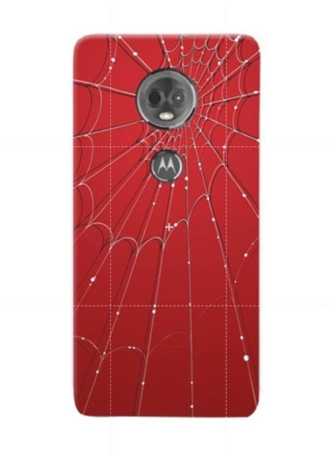 Thermoplastic Polyurethane Spider Web Pattern Case Cover For Motorola Moto E5 Plus Red
