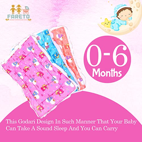 Fareto Newborn Baby Lacy Muslin Cotton Godari Cradle Bed (Multicolour, 0-6 Months, Pack of 3) - Image 4