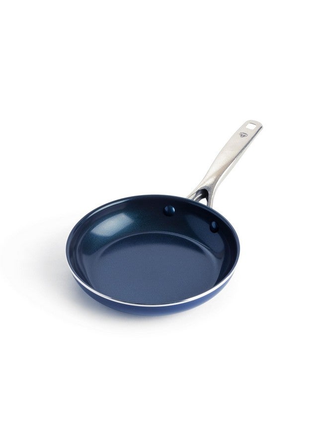 Blue Diamond Blue Diamond Frying Pan 8” Skillet, Diamond Infused Healthy Ceramic Nonstick, PFAS and PFOA-Free, Dishwasher and Oven Safe, Even Heating, Metal Utensil Safe, Warp Control Base, Blue  - Image 1
