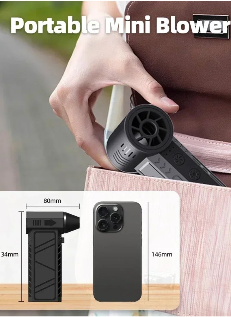 Generic Mini Jet Fan Electric Air Blower Gun & Small Hand Fan with Turbo Blades , Super Power AirDuster, 130,000 RPM Wind Speed 52m/s New Portable Turbo Violent  - Image 5