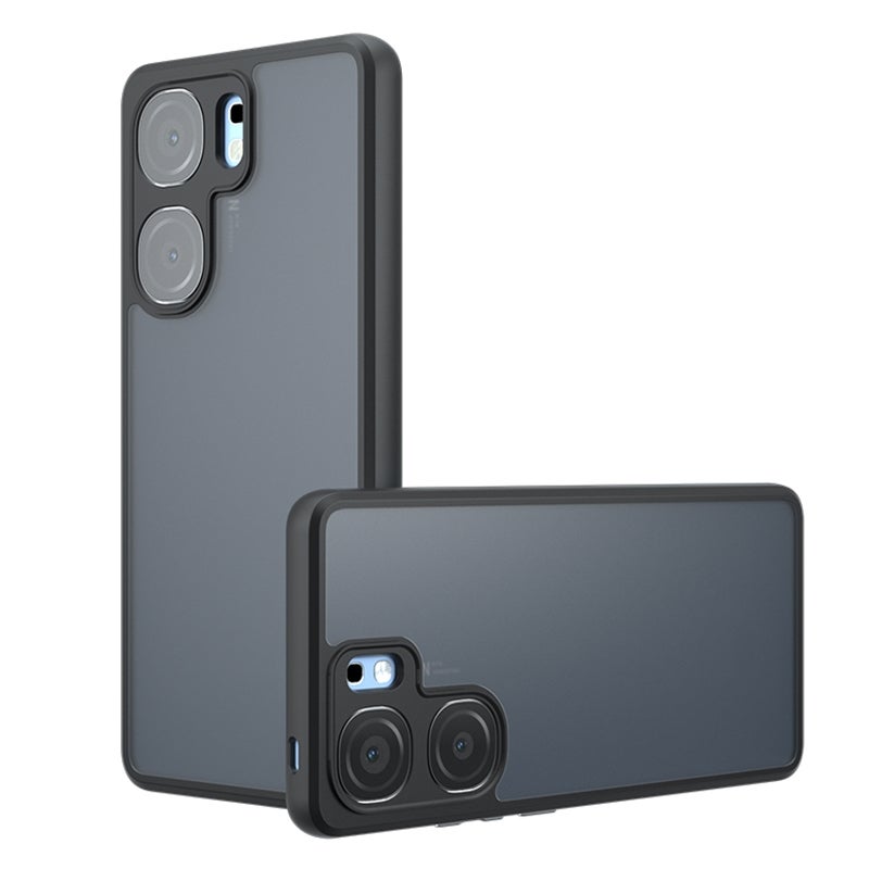 HuHa Case Cover For vivo iQOO Neo9s Pro / Neo9 Armor Precise Hole PC Hybrid TPU Phone Case(Frosted Black) - Image 1