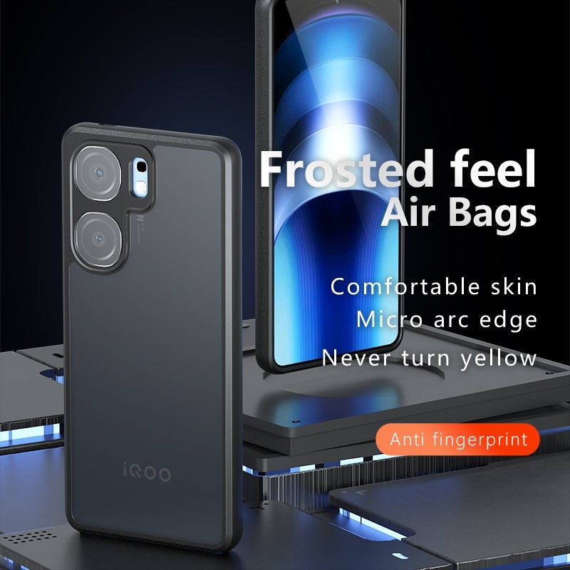 HuHa Case Cover For vivo iQOO Neo9s Pro / Neo9 Armor Precise Hole PC Hybrid TPU Phone Case(Frosted Black) - Image 2