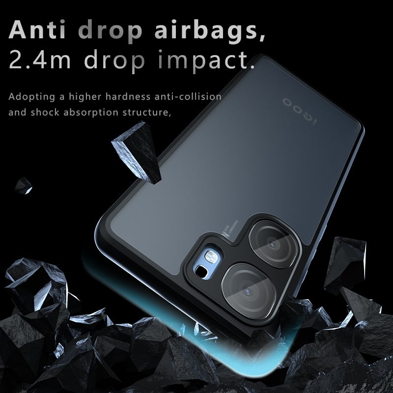 HuHa Case Cover For vivo iQOO Neo9s Pro / Neo9 Armor Precise Hole PC Hybrid TPU Phone Case(Frosted Black) - Image 4