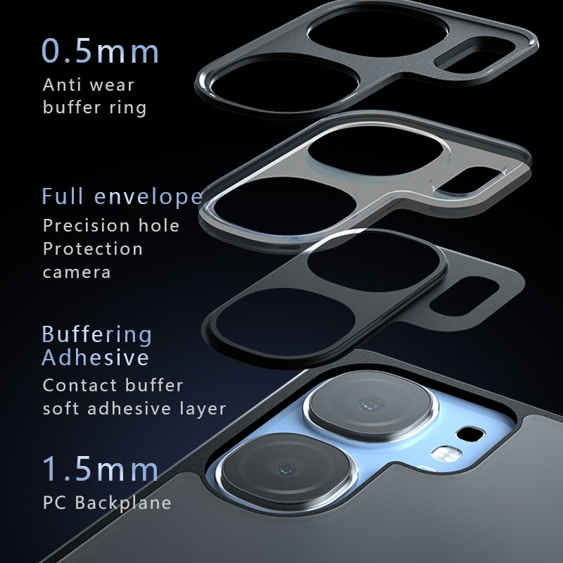 HuHa Case Cover For vivo iQOO Neo9s Pro / Neo9 Armor Precise Hole PC Hybrid TPU Phone Case(Frosted Black) - Image 3