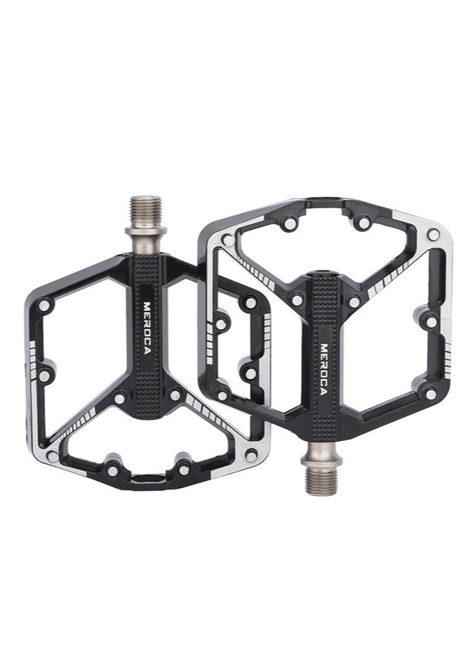 MEROCA Ultra-light Sealed Bearing Bicycle Pedals Non-slip Aluminum Alloy Plated Black MTB/BMX/Road Bike Universal Cycling  Pedals - Image 1