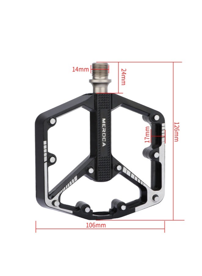 MEROCA Ultra-light Sealed Bearing Bicycle Pedals Non-slip Aluminum Alloy Plated Black MTB/BMX/Road Bike Universal Cycling  Pedals - Image 2