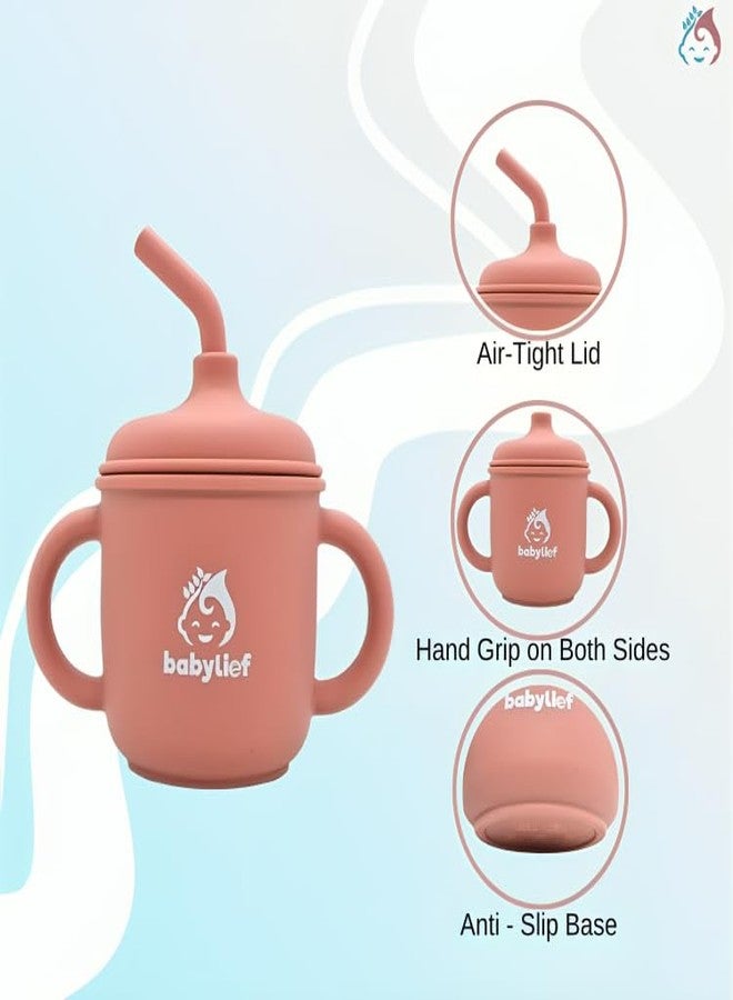Babylief™ Silicone Sippy Cup with Double Handles, and Contains 150ml (Pink) - Image 3