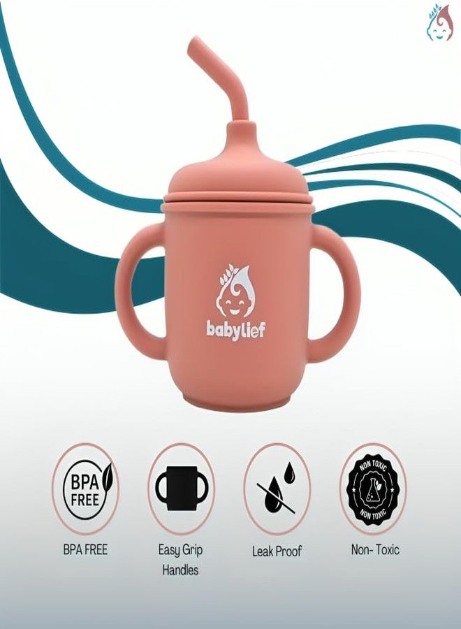 Babylief™ Silicone Sippy Cup with Double Handles, and Contains 150ml (Pink) - Image 5