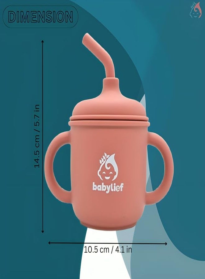 Babylief™ Silicone Sippy Cup with Double Handles, and Contains 150ml (Pink) - Image 4