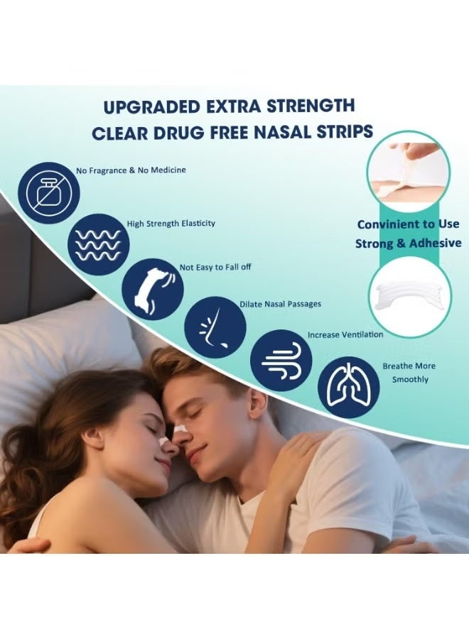 بريث رايت Anti-snoring Breathing Nasal Strip Starter Kit (88 Count) - Boost Oxygen , Reduce Snoring, Improve Sleep Quality - Sweat Resistant, Skin Safe Nasal Strips, Drug-Free Snoring Solution & Nasal Congestion Relief Caused by Colds & Allergies (Clear) - Image 2