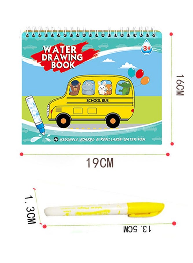 Mr. Penda 2 Pack Water Magic Colouring Book for Children, Painting Books for Alphabet and Transportation - Image 2