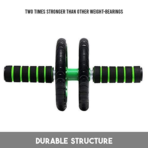 PAXMAX 2 Wheel Anti Skid Total Body AB Roller Exerciser for Abdominal Stomach Exercise Training with Knee Mat Steel Handle for Unisex - Image 5