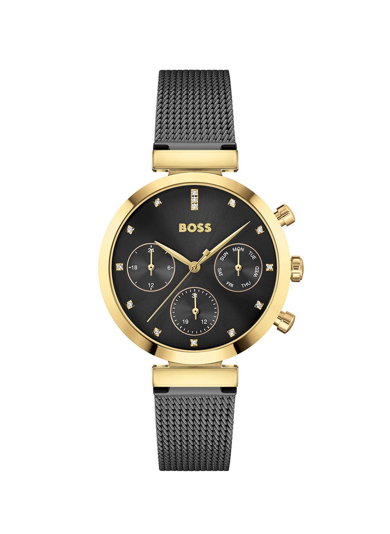 HUGO BOSS - Flawless Women's Black Dial, Ionic Plated Steel Wrist Watch - 1502627 - Image 1